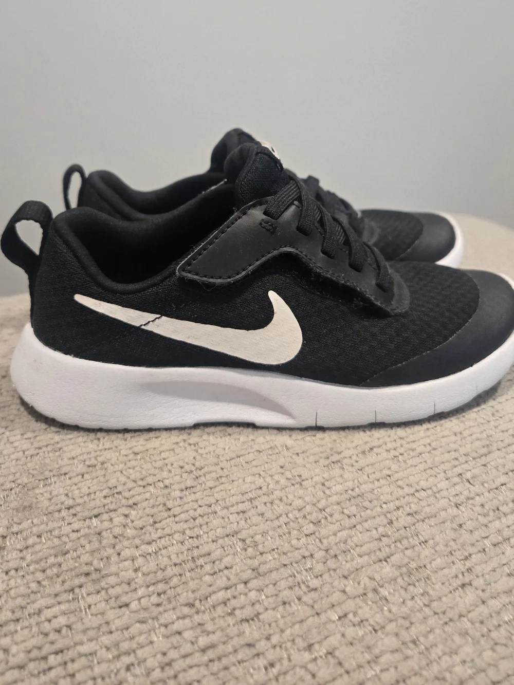 Nike Kids Black and White Logo Running Shoes